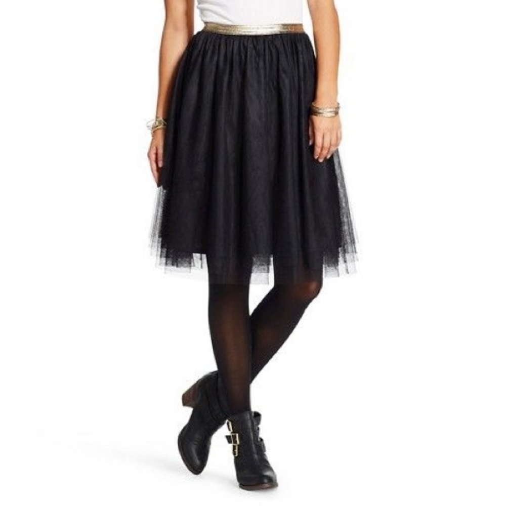 XHILARATION Black Tulle Skirt